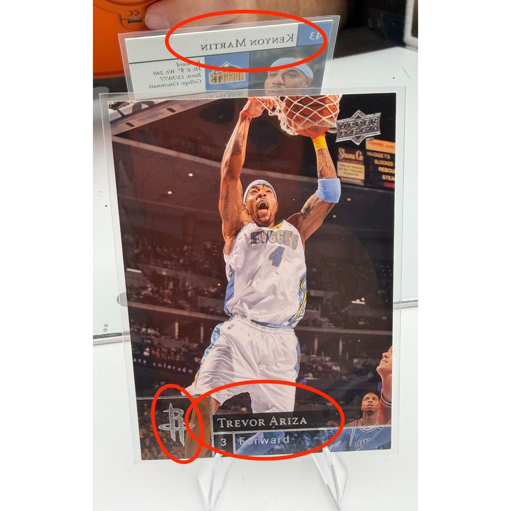 2009 Upper Deck Kenyon Martin Trevor Ariza Misprint Error Card 43 Nuggets Rocket